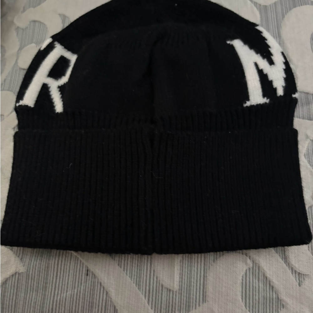 Moncler Men’s  Black and White Logo Beanie - Picture 2 of 5